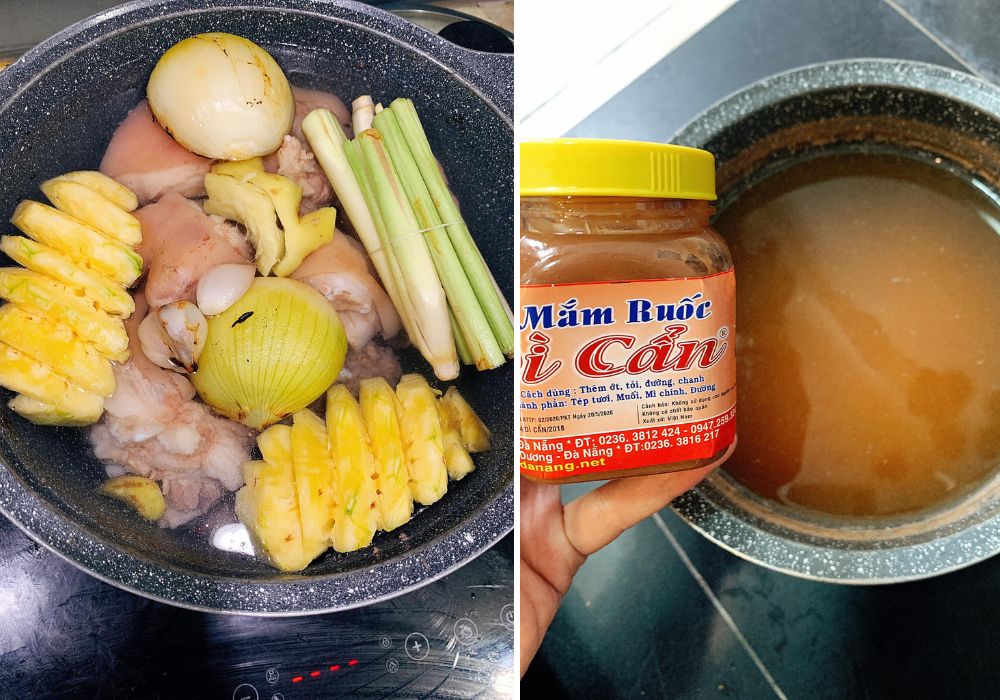 Chuẩn bị nấu nước dùng
